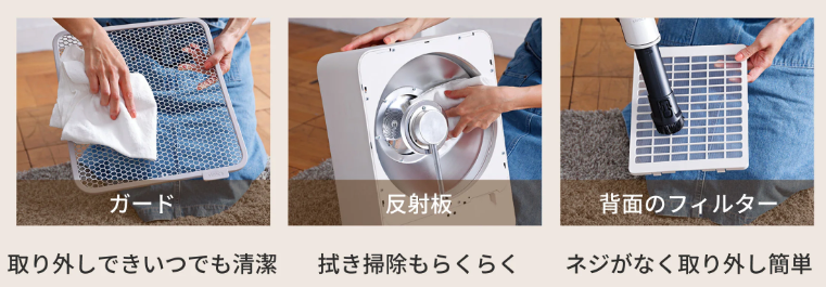 シロカ 「リフレクトヒーターぽかエコーSH-LF151」は、お手入れが簡単