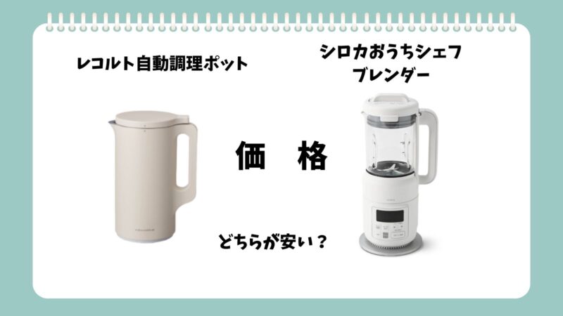レコルト自動調理ポットとシロカおうちシェフブレンダー価格